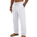 Men's Retro Linen Straight Leg Trousers Loose Woven Summer Bottoms Source_viptrois.com