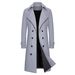 M-4XL Autumn Winter Long Double-Breasted Trench Coat Men's Woolen Slim Fit Overcoat_viptrois.com