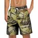 Men's Tropical Flamingo & Geometric Print Shorts – Lightweight Quick-Dry Summer Beach Pants With 3d Digital Design (Extended Sizes, Stretch Fit)_viptrois.com