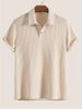 Men's Polo With Turn-down Collar, Argyle Knit, Casual Loose Short Sleeve Shirt_viptrois.com