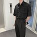 Men's Clothing Short Sleeved Shirt Red Five Point Sleeve Shirt Light Mature Style Handsome Outer Wear_viptrois.com