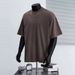 2025 Summer New Vintage-style T-shirt For Men, 230g Pure Cotton, Loose-fitting, Dropped Shoulder, Washed Short Sleeve_viptrois.com