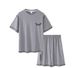 Men's Clothing Stylish Casual Shorts & T-Shirt 2-Piece Set - Trendy Color Blocking & Embroidery Design - Breathable Polyester - S/M/L/XL/2XL/3XL/4XL_viptrois.com