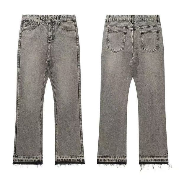 Men's Clothing Foreign Trade American Cleanfit Black Tassel 507 Version Jeans Retro Washed Distressed Trousers_viptrois.com