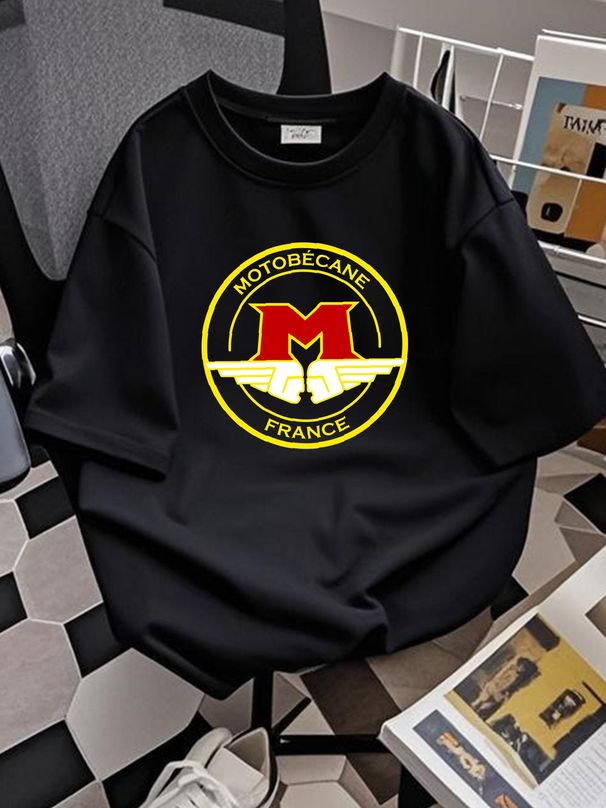 Motobecane France Motorcycles Logo Black T-Shirt Size S-5XL Summer Unisex Breathable Homme Stretched Slightly Streetwear Stylish Versatile_viptrois.com