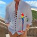 Vintage Sailboat Shirts Men Fashion Casual Single Breasted Shirt Male Outdoor Standing Collar Long Sleeve Tops Homme Camisas_viptrois.com