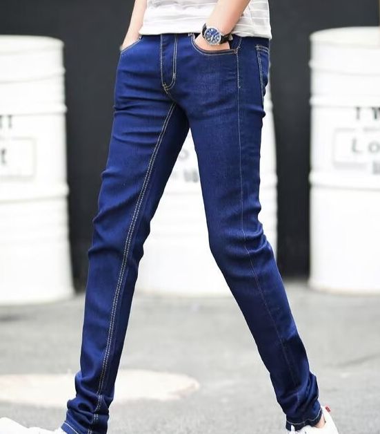Men's Clothing Gray Snowflake 2025 New Jeans Men's Slim Fitting Men's Pants Men's Long Pants Korean Style Tight Trend_viptrois.com
