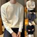 Men's Clothing Autumn And Winter New Style Henley Collar Long Sleeve Knit Sweater Men's Light Mature Business Slim Bottoming Shirt_viptrois.com