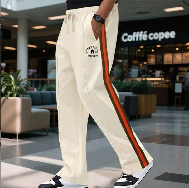 Unisex Retro Sport Pants - American Classic Color Block Sweatpants | Relaxed Fit With Elastic Waist_viptrois.com