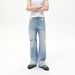 Men's Clothing Korean Style Fashionable Ripped Distressed Whitened Casual All Match Flared Washed Denim Trousers_viptrois.com