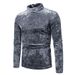 Men's Clothing Foreign Trade European Size Autumn And Winter Half High Collar British Bottoming Shirt Gold Velvet Splicing Men's Long Sleeved T Shirt_viptrois.com