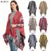 Unisex Women's fashion leopard cape large jacquard travel tassel split cape_viptrois.com