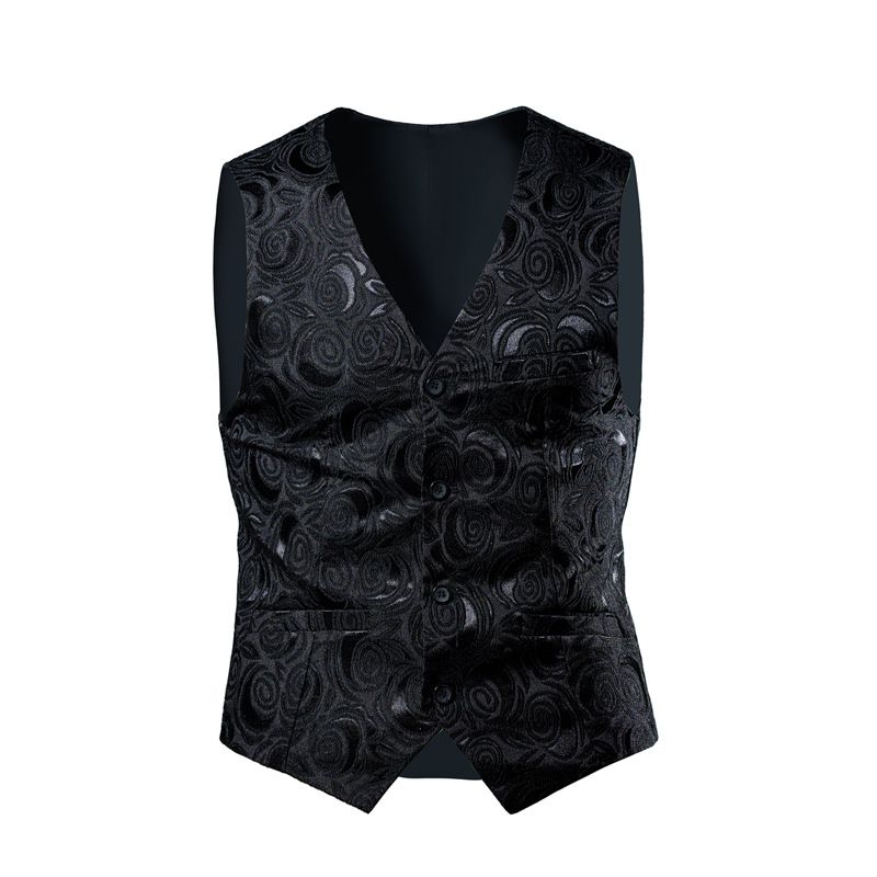 Men's Clothing Men's Casual Suit Vest Men's European Size Fashion V Neck Formal Vest Vest_viptrois.com