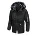Men's clothing Men's jacket Autumn winter men's hooded plus size medium long fur collar trench coat men_viptrois.com