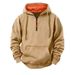 Unisex Half-Zip Hooded Sweatshirt - Cozy Fleece-Lined Pullover For Men & Women, Relaxed Fit Casual Warm Hoodie, Soft Breathable Fabric_viptrois.com