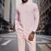 Men's Long Sleeved Shirt Set Y2 Ethnic Style Stand Collar Fashionable Striped Print New Autumn Collection_viptrois.com