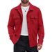 Foreign Trade Cross-border American Heavy Tooling Retro Commuter Single-breasted Lapel Jacket Casual Long-sleeved Shirt Velvet Men_viptrois.com