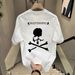 Men's Clothing New Pure Cotton Oversize White Round Neck Large Size Short Sleeved T Shirt Men's Summer American Style Tops T Shirt_viptrois.com