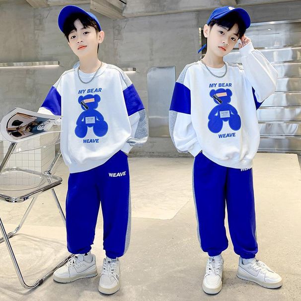 Kid's Clothing Boys autumn sweater suit 2024 new children's clothing spring and autumn sportswear big children autumn Internet celebrity street trend_viptrois.com