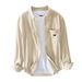 Spring And Summer New Men's Casual Solid Color Cotton Shirt Jacket_viptrois.com