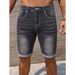 Men's Stretch Denim Shorts 5-Inch Inseam Slim Fit Vintage Washed Casual Streetwear Short Pants For Teen Boys_viptrois.com
