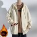 Cardigan Kangaroo Pocket Solid Color Sweater Loose And Double Open Fleece Thickened Smooth Lamb Fleece Long Sleeve Hooded Jacket_viptrois.com