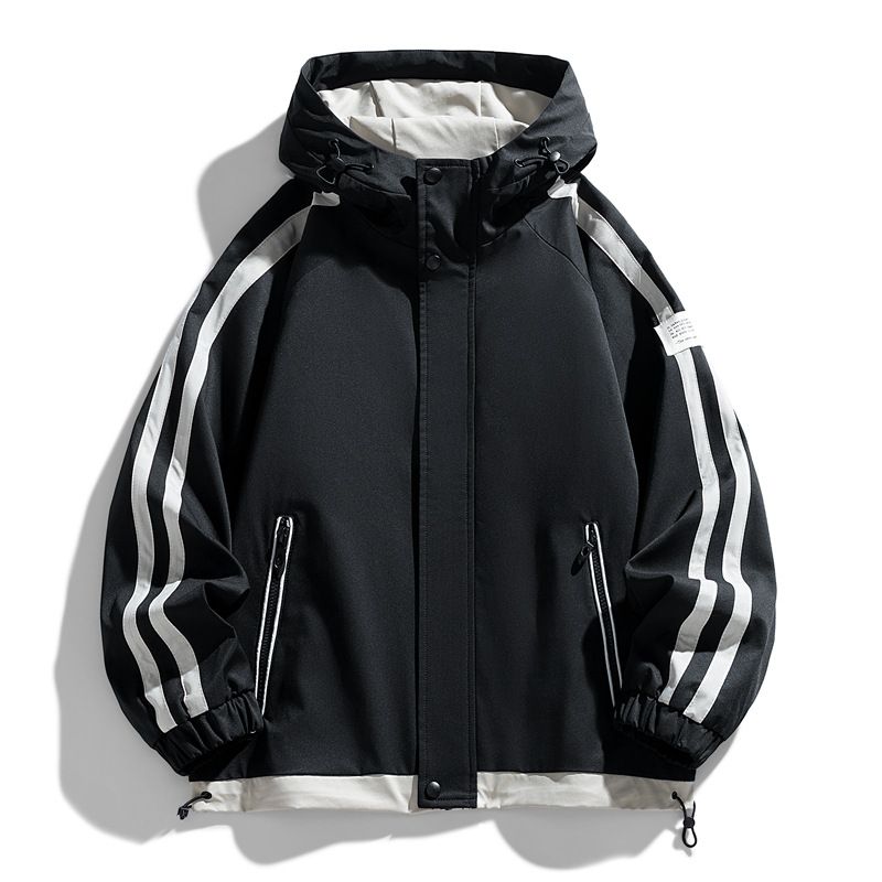 Spring And Autumn New Trend Casual Loose Fashion Tooling Men's Casual Versatile Trendy Brand Hooded Jacket_viptrois.com