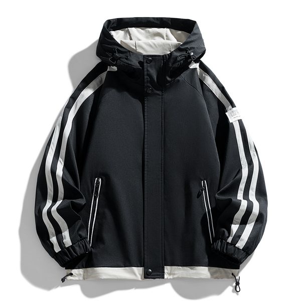 Spring And Autumn New Trend Casual Loose Fashion Tooling Men's Casual Versatile Trendy Brand Hooded Jacket_viptrois.com