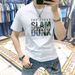 One Piece From The Source Factory Is Sent On Behalf Of Men's 2024 Summer Letter Printing Short Sleeves, Trendy And Breathable Mercerized Cotton_viptrois.com