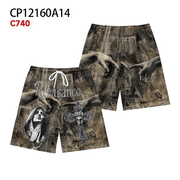 Premium Products Summer Casual Print Renaissance Material Trendy Brand Fitness Running Sports Basketball Men's Shorts_viptrois.com