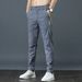 Men's Summer Thin Casual Pants, Breathable, Ice Silk, Elastic, Straight Leg, Loose Fit, Quick-Drying Pants, Trendy, Versatile, Long_viptrois.com