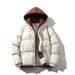 Unisex Winter Puffer Jacket – Thickened Two-Tone Colorblock Coat With Detachable Hood (S-3XL, Black/Beige/Sky Blue/Mint/Coffee/Dark Gray)_viptrois.com