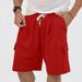 Men's Clothing Summer Men's Shorts Breathable Solid Color Drawstring Loose Squat Jogging Casual Shorts Men_viptrois.com