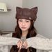 2025 Cat Ear Leather Beret For Women Korean Style Sweet Versatile Duckbill Octagonal Hat Fashionable Painter Newsboy Cap_viptrois.com