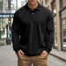 Men's Classic Heavyweight Polo Shirt - Retro American Style Long Sleeve Casual Shirt For Men (S-XXXL, Multiple Colors)_viptrois.com