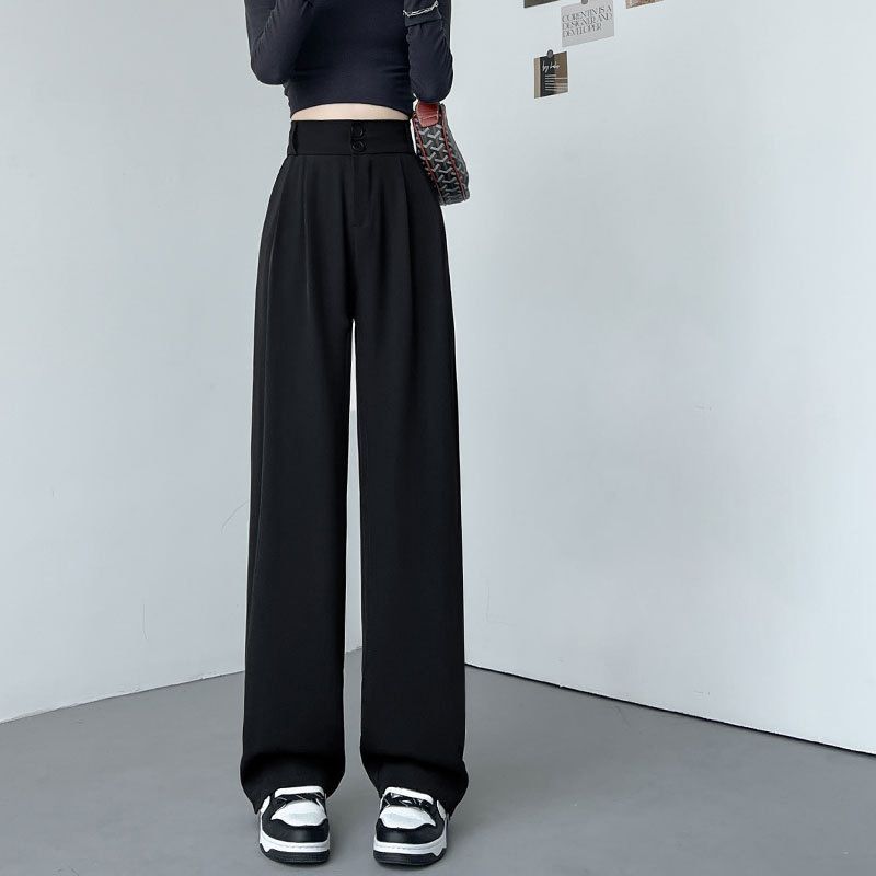 Women’s High-Waisted Straight Leg Dress Pants – Office To Weekend Stretch Polyester Trousers (Black, Gray, White, Brown, S-5XL)_viptrois.com