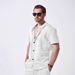 Men's Clothing Shirt Jacquard Short Sleeved Lapel Breathable Casual Tops_viptrois.com
