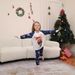 Christmas deer alphabet scarf Christmas family dress printed homewear pajamas_viptrois.com