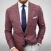 2025 New Men's Plaid Turn-down Collar Long Sleeve Blazer Casual Suit_viptrois.com