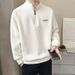 Half zip hoodie men's stand up collar spring autumn new style loose casual long sleeved top men's outerwear trendy brand base shirt_viptrois.com