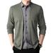 CT Spring And Autumn Fashion Men's Clothing Two-Piece Shirt Collar Knitted New Long Sleeve Slim Fit Casual Cardigan_viptrois.com
