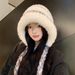 Plush fur to show off face, small autumn and winter big head circumference, warm Lei Feng cute children's straps, ear_viptrois.com