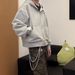 Hooded Sweatshirt Jacket For Boys, Trendy Brand Casual Short, Loose Zipper Versatile Cardigan_viptrois.com