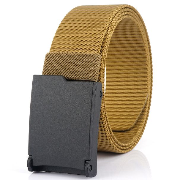 Unisex Unisex casual men's nylon belt all-in-one jeans without metal inner belt tank print_viptrois.com
