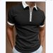 Men's Clothing Spring/Summe New Polo Shirt Zipper Print Men's Polo Shirt_viptrois.com