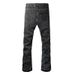 men's clothing retro cat whisker jeans washed black cleanfit distred cat whisker versatile wide leg pants_viptrois.com