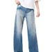Men's Clothing Light Blue Washed Jeans Men's Cleanfit Design Wide Leg Straight Loose Long Pants_viptrois.com