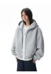 Heavyweight Zip-Up Hoodie – Oversized Unisex Streetwear For Spring & Fall (Black/Heather Grey, S-XXXL)_viptrois.com