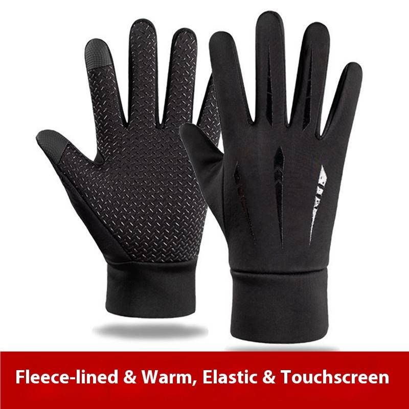 Winter Motorcycle Gloves – Windproof & Water-Resistant Fleece-Lined Riding Gloves With Touchscreen Fingertips_viptrois.com
