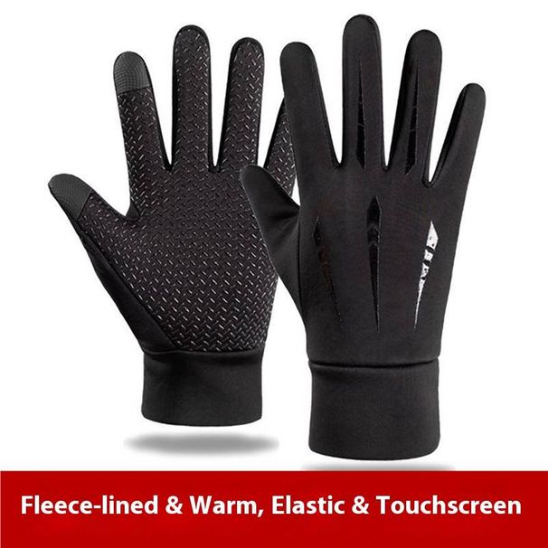 Winter Motorcycle Gloves – Windproof & Water-Resistant Fleece-Lined Riding Gloves With Touchscreen Fingertips_viptrois.com